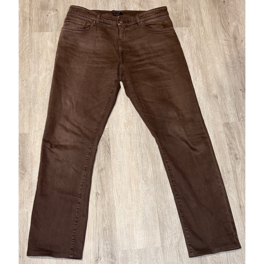 Mr. Sid Vintage Cobra Brown Jeans Mens 34 Made in Italy Stretch Cotton‎